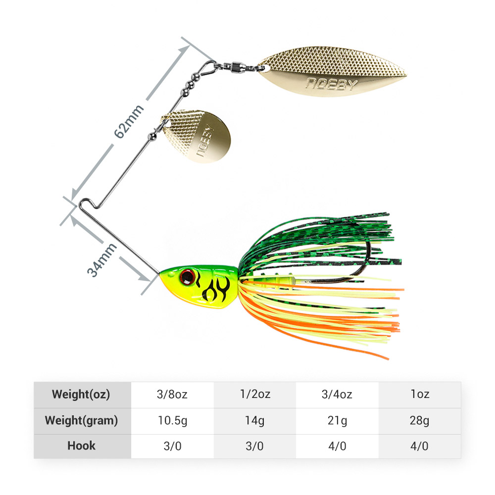 Noeby Spinnerbait 10.5g 14g 21 - Fishing Lure Spinnerbait avis et prix