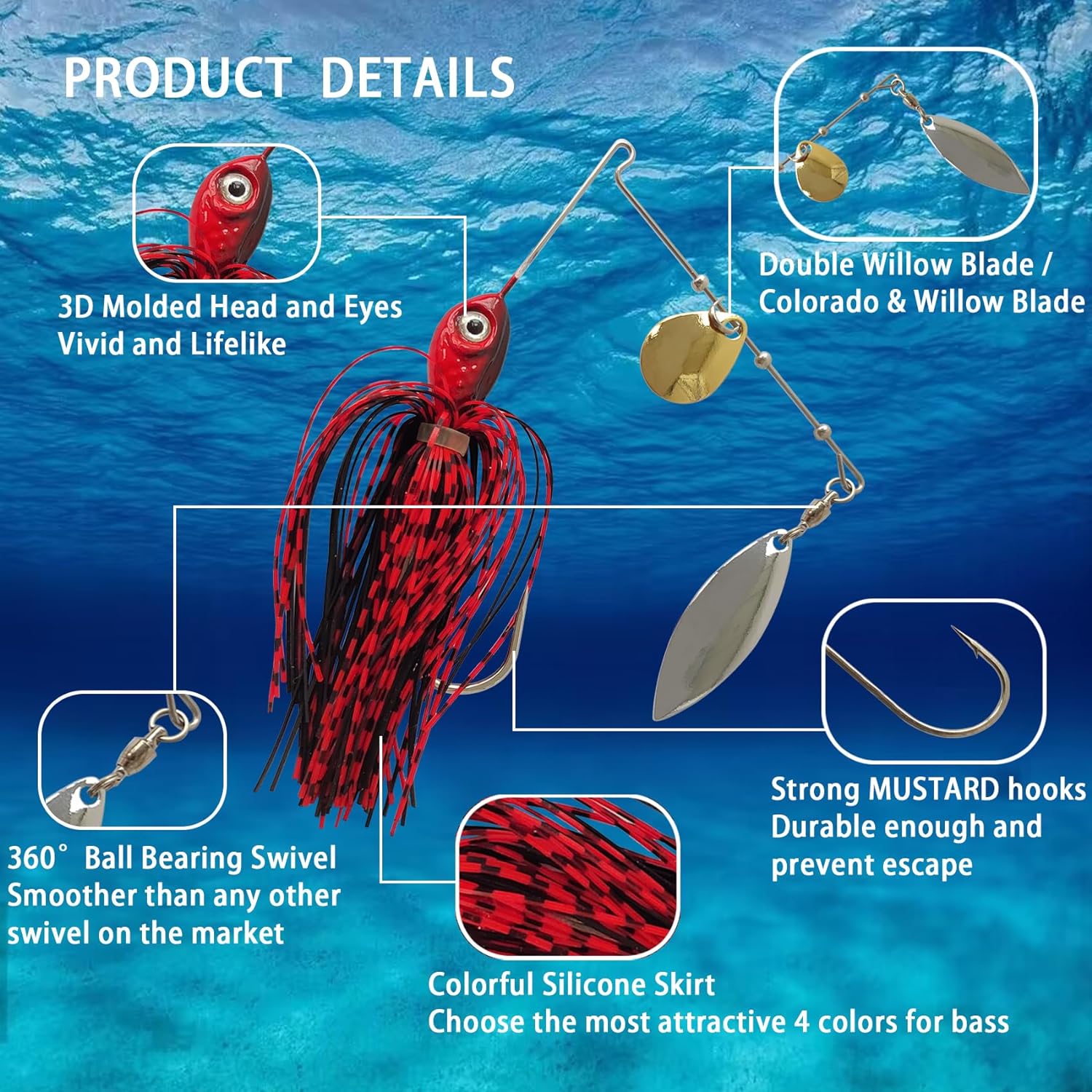 Eupheng Spinner appât cuillère - Fishing Lure Spinnerbait avis et prix