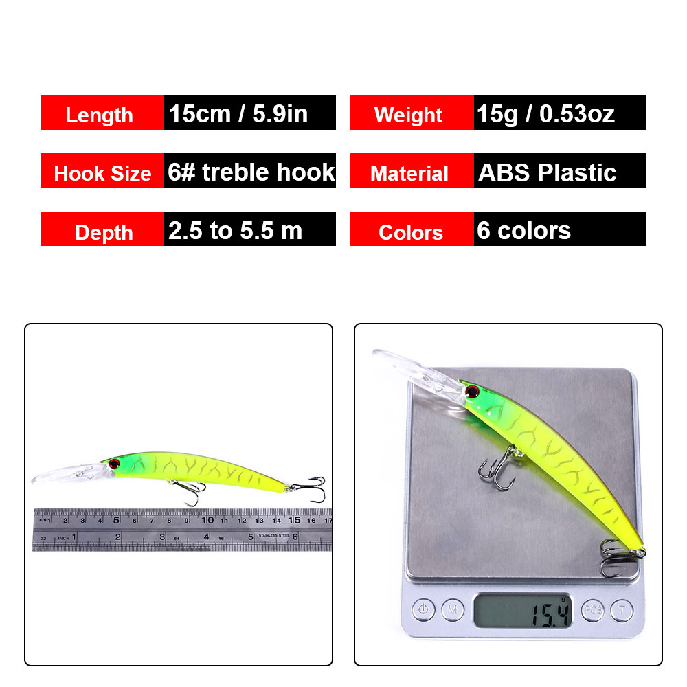 1 pièces 15 cm 15g plongée pro - Fishing Lure Jerkbait avis et prix