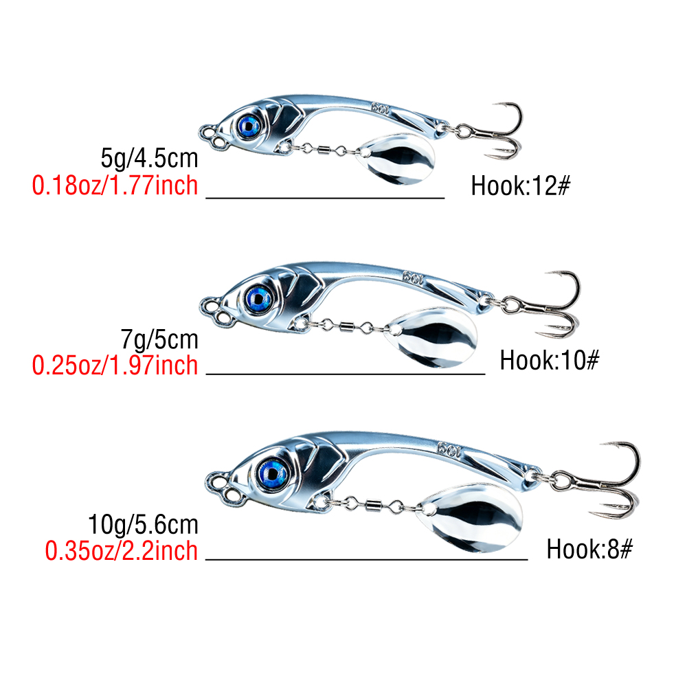 Lot de 10 leurres métalliques  - Fishing Lure Spinnerbait avis et prix