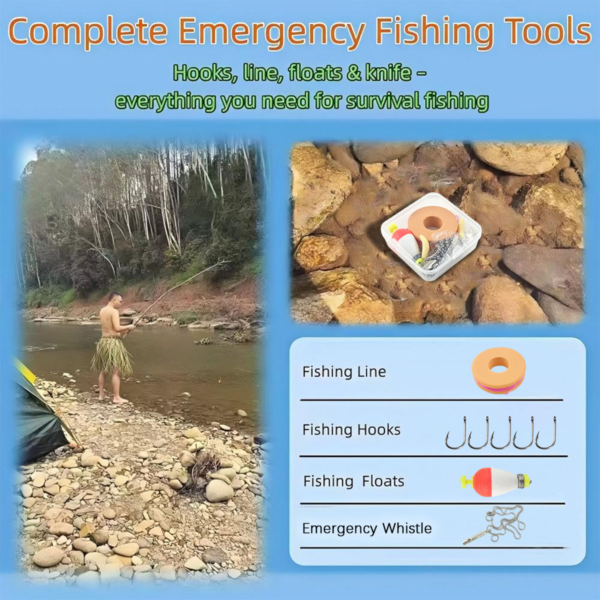 Kit de pêche d'urgence portabl - Fishing Lure Box avis et prix